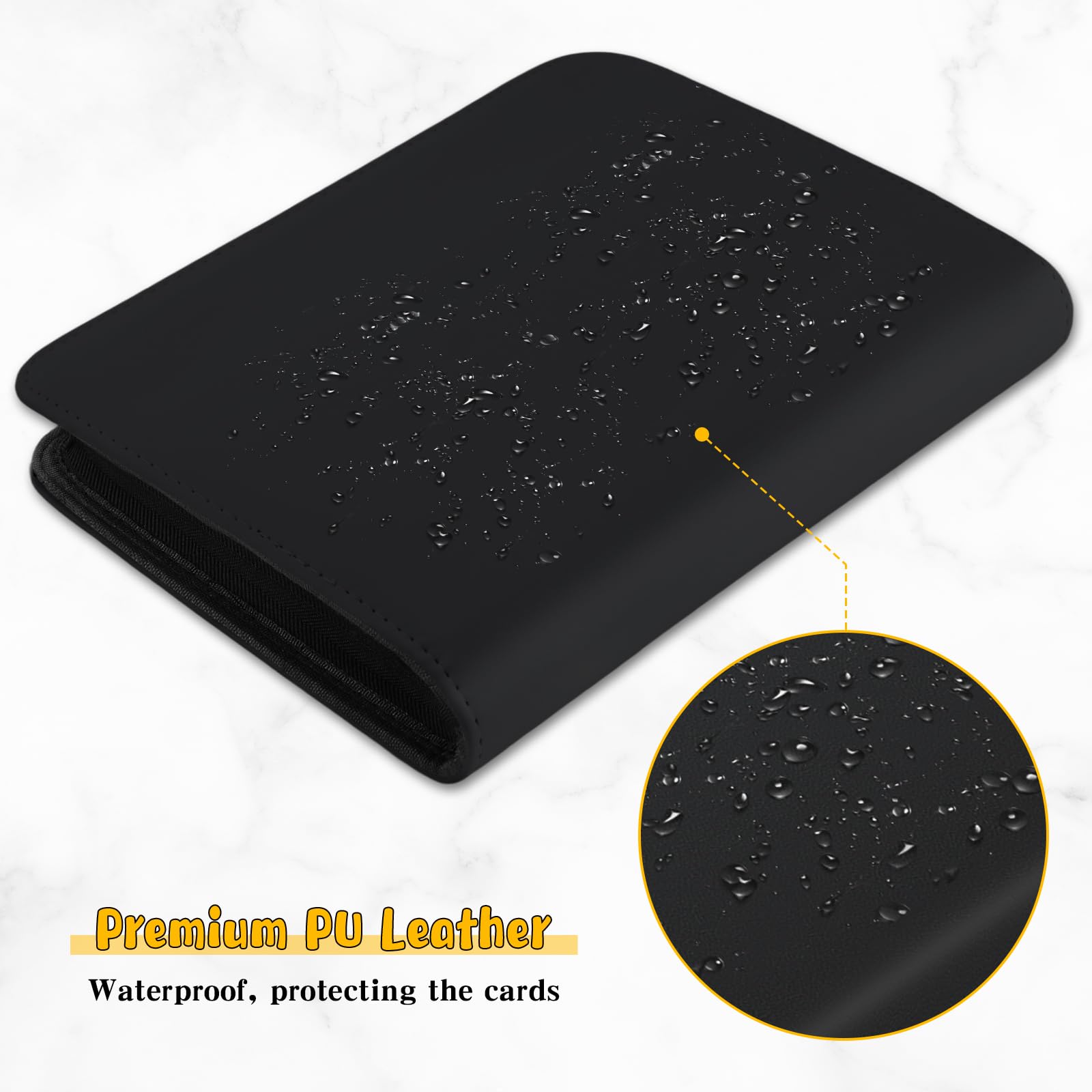 Jumbo Card Binder 60 Pockets, WITHYU Ringless PU Leather Album for 5.7" x 7.9" Oversized Cards - Image 4