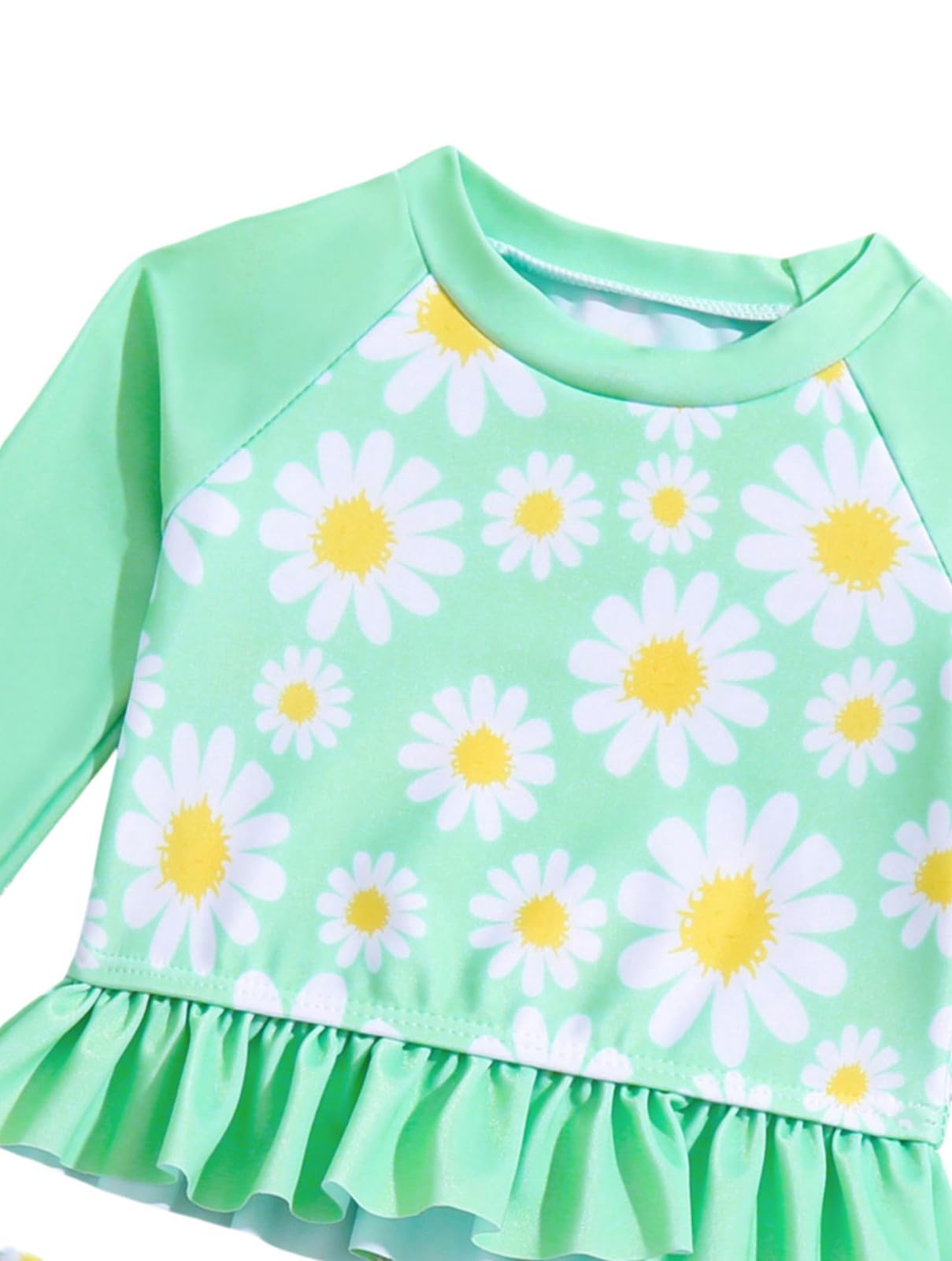 Swimwear Kids Girl - Traje de baño para niña de manga larga con pantalones triangulares, traje de baño de dos piezas