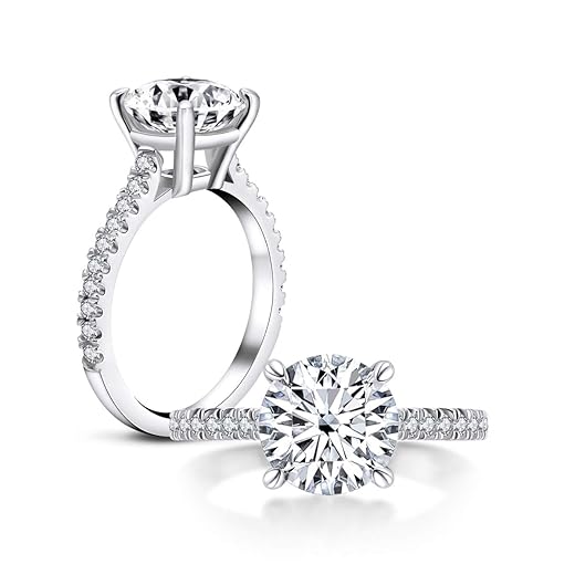 Handmade 2-3.5 Carats Zirconia Engagement Ring