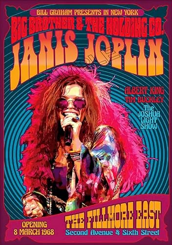 Janis Joplin Poster Vintage Rock Pop Country Singer New York Wall Art Picture A4