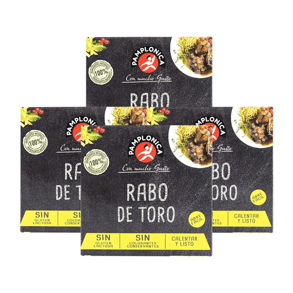 Rabo de toro estofado Pamplonica 100% Natural 380 g x4 Total 1,52 kg