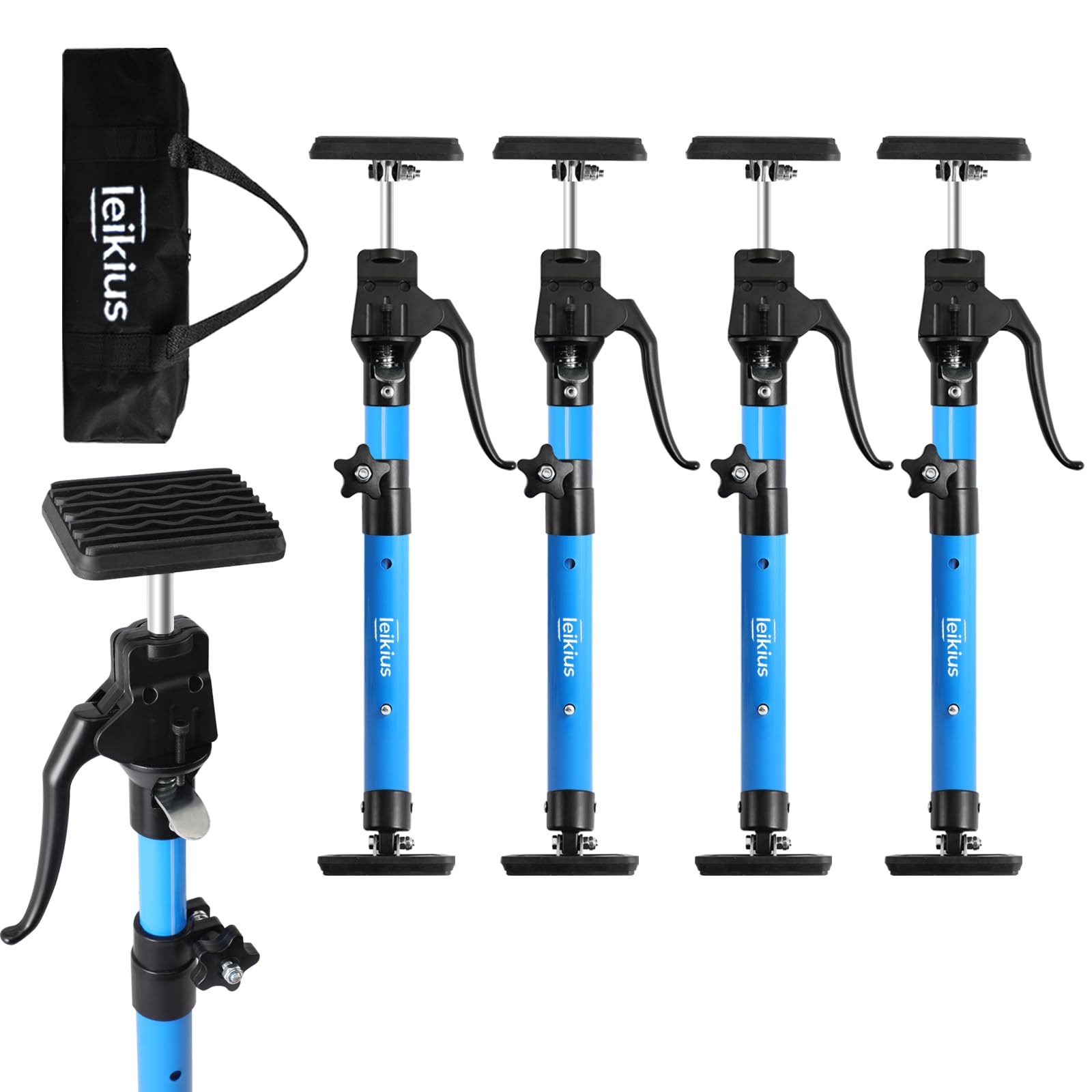 Cabinet Jacks for Installing Cabinets, Heavy Duty Third Hand Support Pole,Drywall Jack,Premium Dust Barrier Pole,Telescopic Adjustable Support Pole For Celling Extend from 49.2 to 114.2 inches 4PC — Amazon image 9