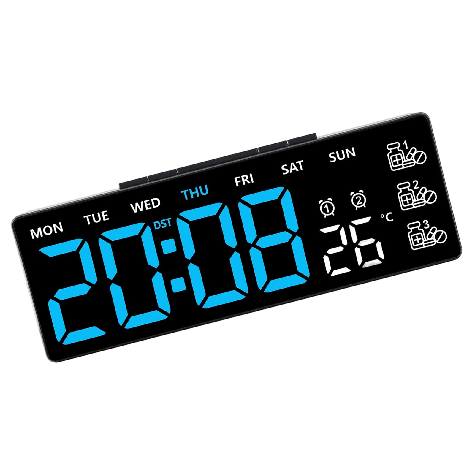 Tsophreniq LED Digital Alarm Clock with 3 Brightness Dimmer Alarm Sound Electric Desk Clock for Bedroom Living Room Bedside Digital