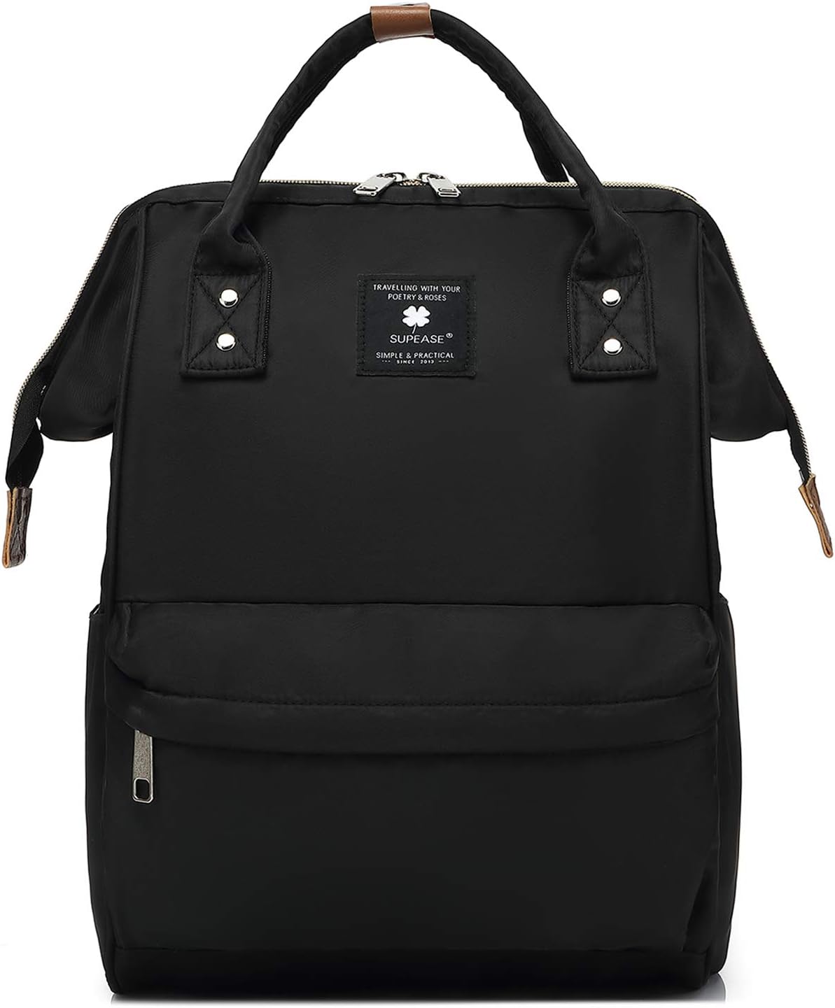 Laptop Backpack Casual Daypack Wide Opening 15.6" Laptop Bag Water Repellent Nylon Business Bag with USB Charging Port for Women&Men, Lightweight Travel Backpack for College/Travel/Business