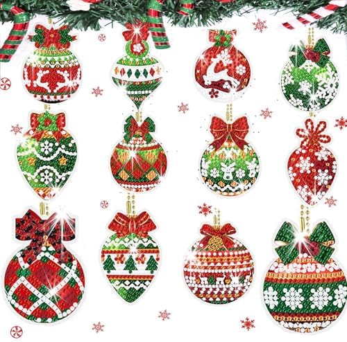 DIY Diamond Painting Weihnachtsanhänger - 20 Stück Bastelset Für Kinder