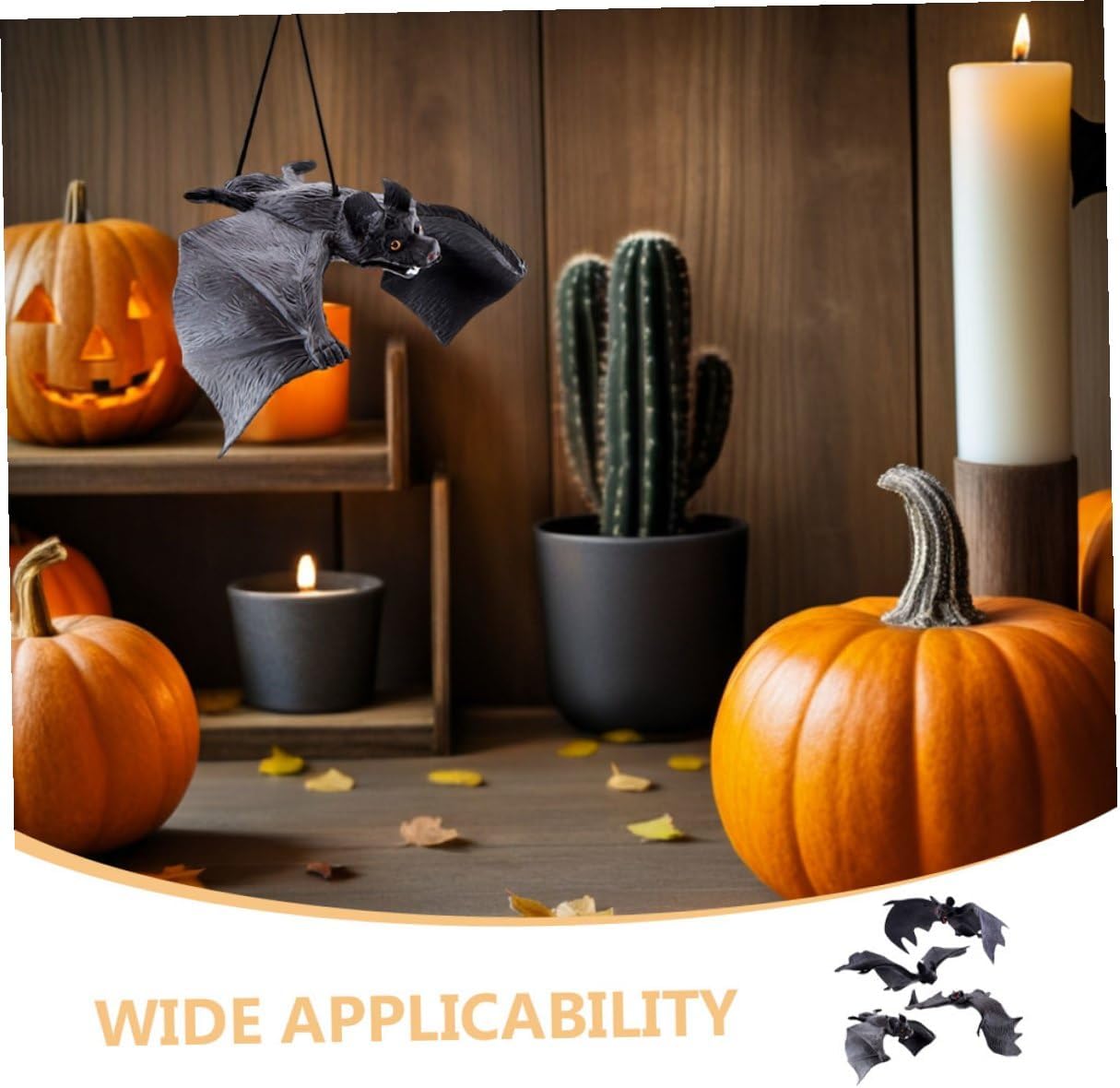 SOLUSTRE 8pcs Halloween Hanging Bat Ornaments Realistic Simulation Flying Bat Pendants Thickened and Regular Sizes Indoor Outdoor Party Supplies Decorations