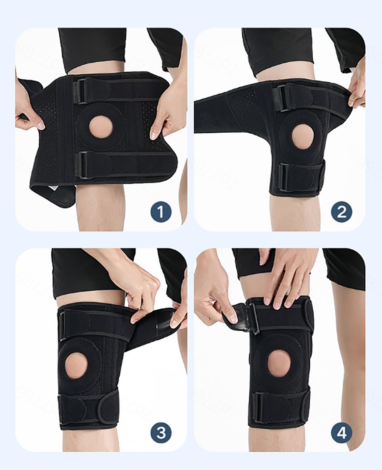 Ginocchiera Professionale per Dolore al Ginocchio, Stabilizzatore a Rotula Aperta per Donne e Uomini, Ginocchiera a Compressione Regolabile con Cuscinetti in Gel per Rotula