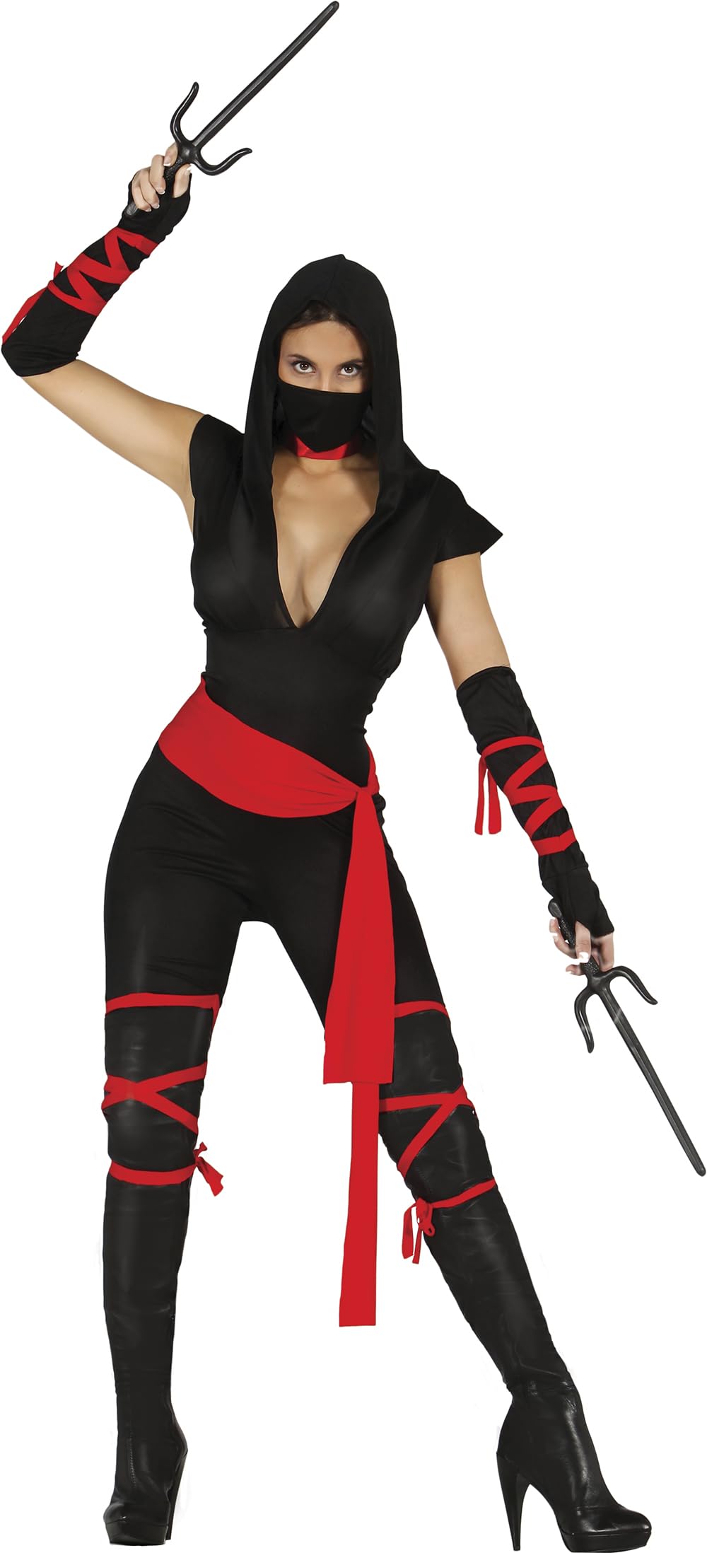 FIESTAS GUIRCA Disfraz de Ninja Sexy Mujer - Disfraz de Guerrera Negra para Mujer Talla L 42-44