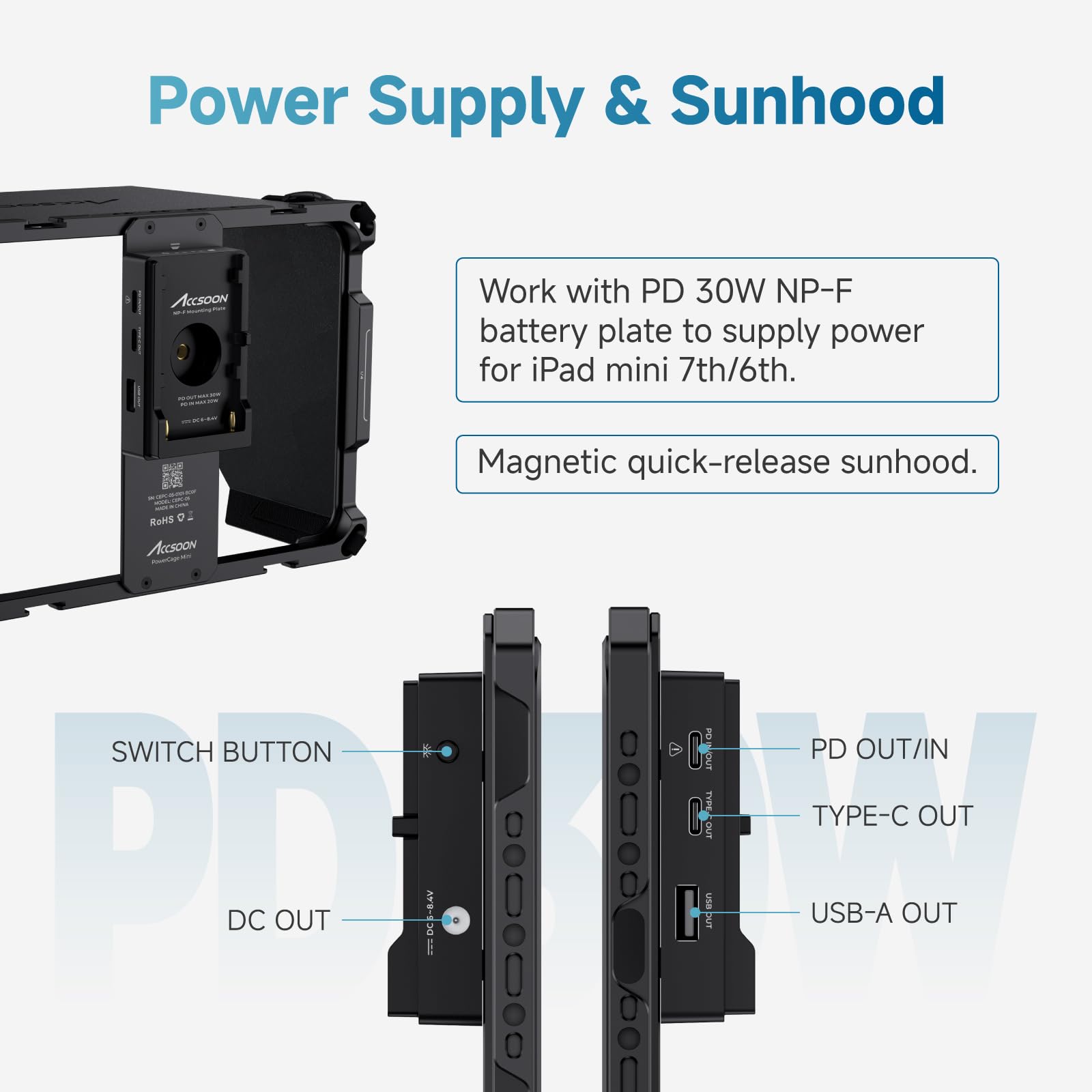 ACCSOON PowerCage CEPC-05 ケース iPad mini Accsoon Powercage For IPAD Mini | Accsoon