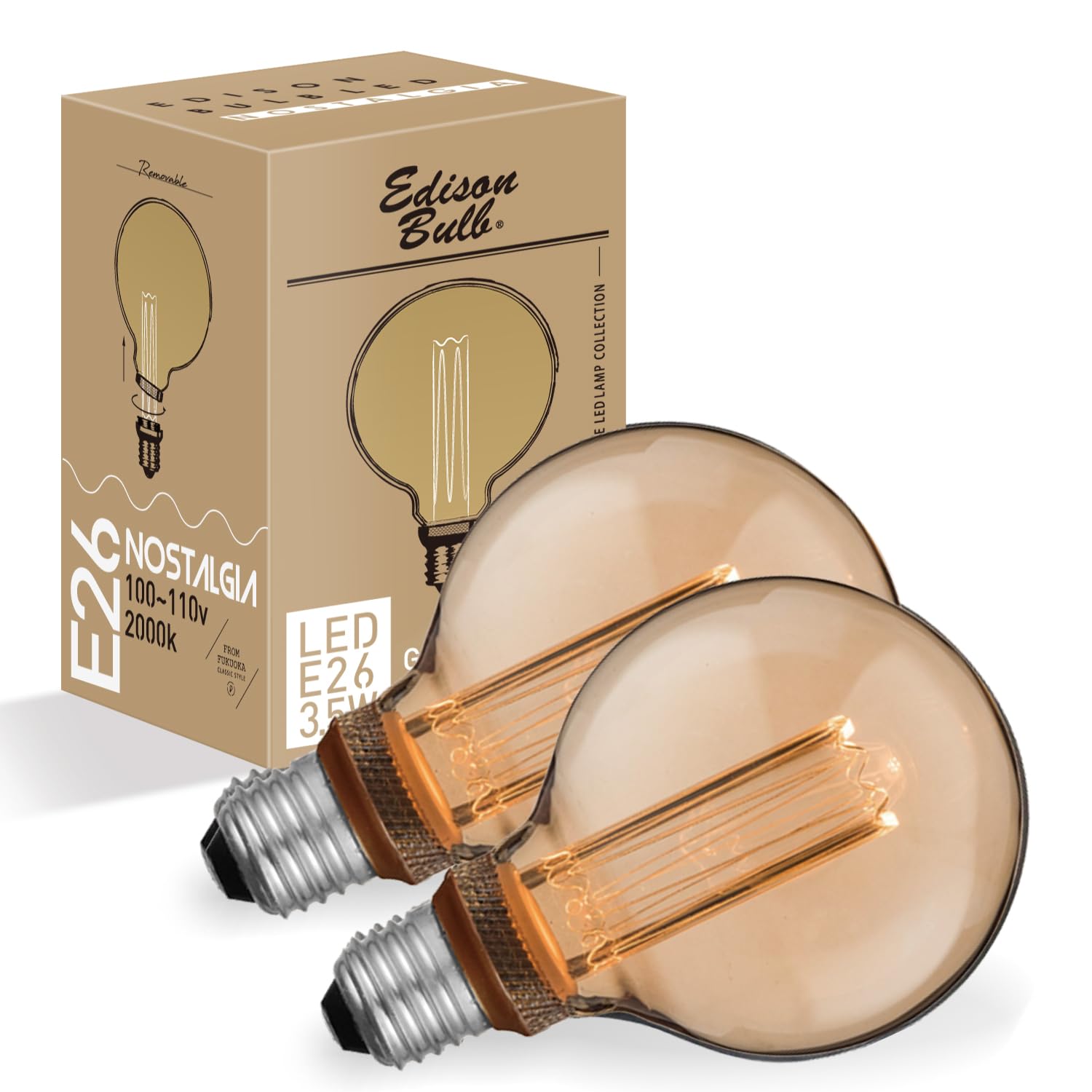 Amazon | 【2個セット】E26 エジソンバルブ LED電球 ノスタルジア