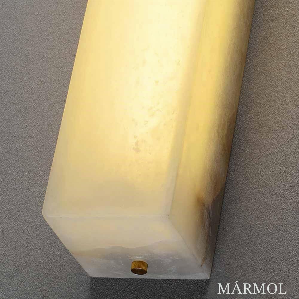Lámpara de pared de mármol minimalista Aplique de pared de alabastro cuadrado Aplique de pared de piedra de tubo largo Dormitorio Atenuación Iluminación de montaje en pared para sala de estar Restaur