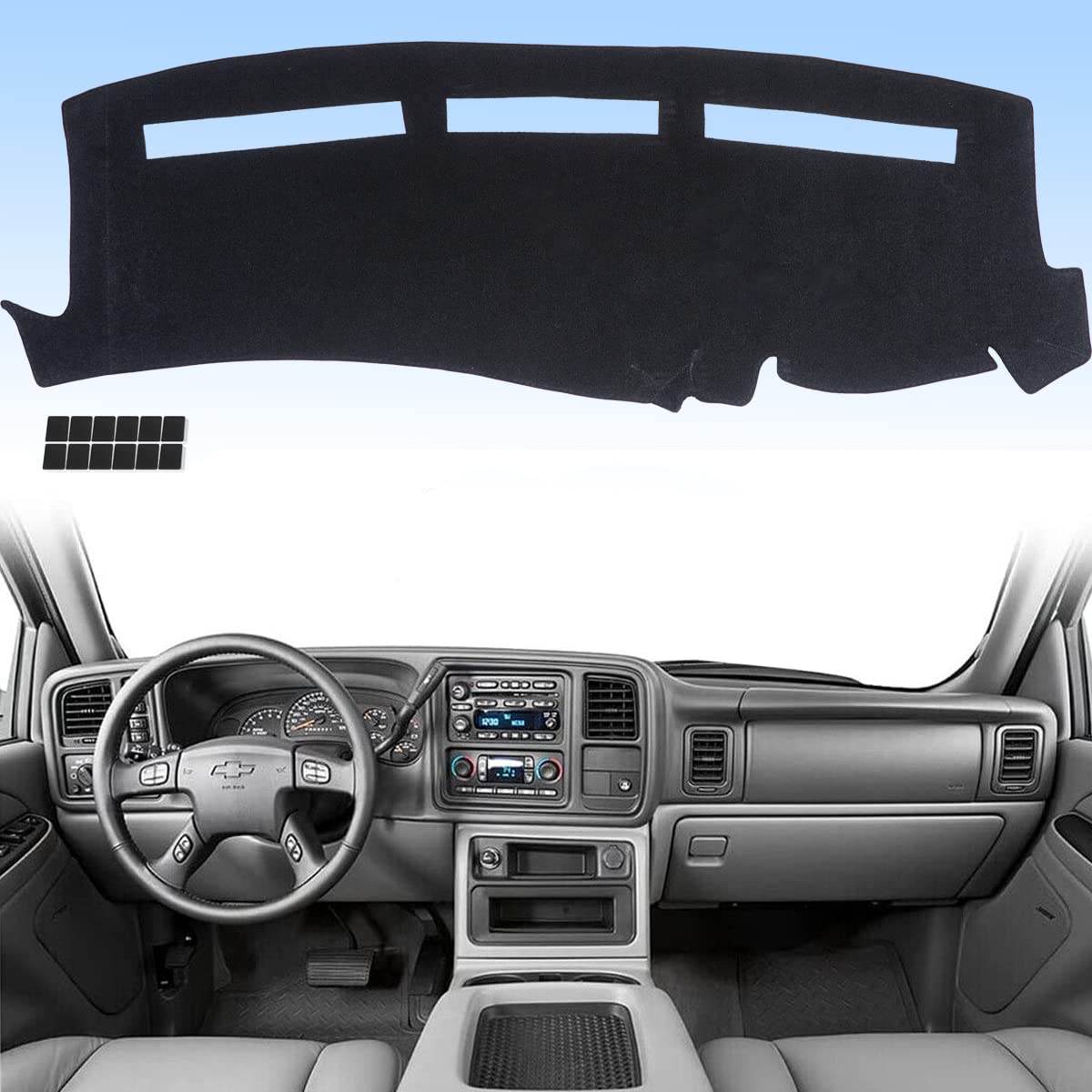 Photo 1 of AUQDD Dashboard Dash Cover Flannel Dash Mat Custom Compatible with 1999-2006 Chevrolet Silverado 1500, 2500, 3500/ Chevrolet Tahoe/GMC Yukon, Anti-Glare, Anti-Reflection, No Peculiar Smell
