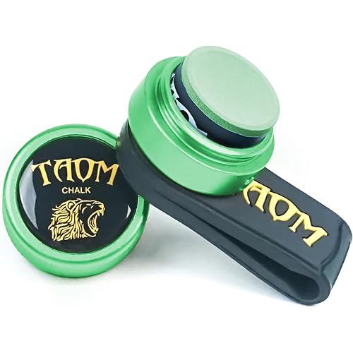 TAOM Round Shaped Pool Chalk Holder, Portable Pool Chalk Cubes, Magnetic Mini Chalk Holder Pool Billiards, Pool Cue Chalk Case Container Box for Billiard Cue Tip Tool Pool Table Snooker Accessories