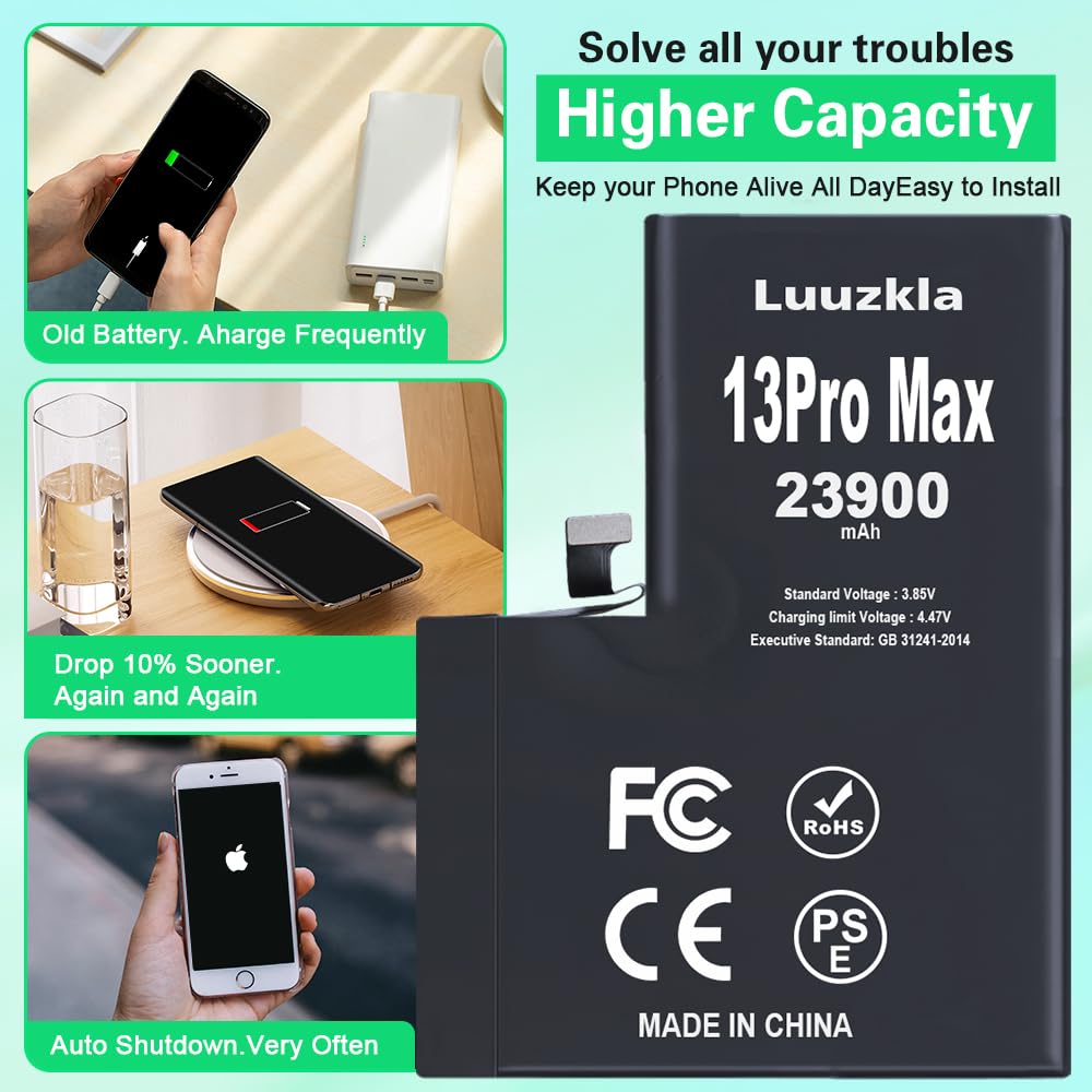 Amazon.com: Luuzkla 23900mAh Battery Compatible with iPhone 13 Pro
