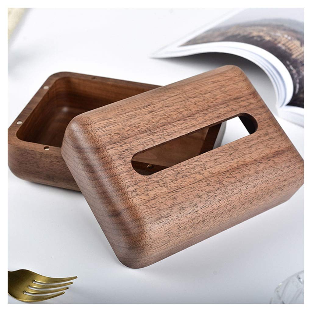 Scatole di tessuto, contenitore for scatola di immagazzinaggio, porta tovaglioli da tavolo, scatola di tovaglioli retrò con coperchio for la casa in legno copertura di carta for auto camera da letto s