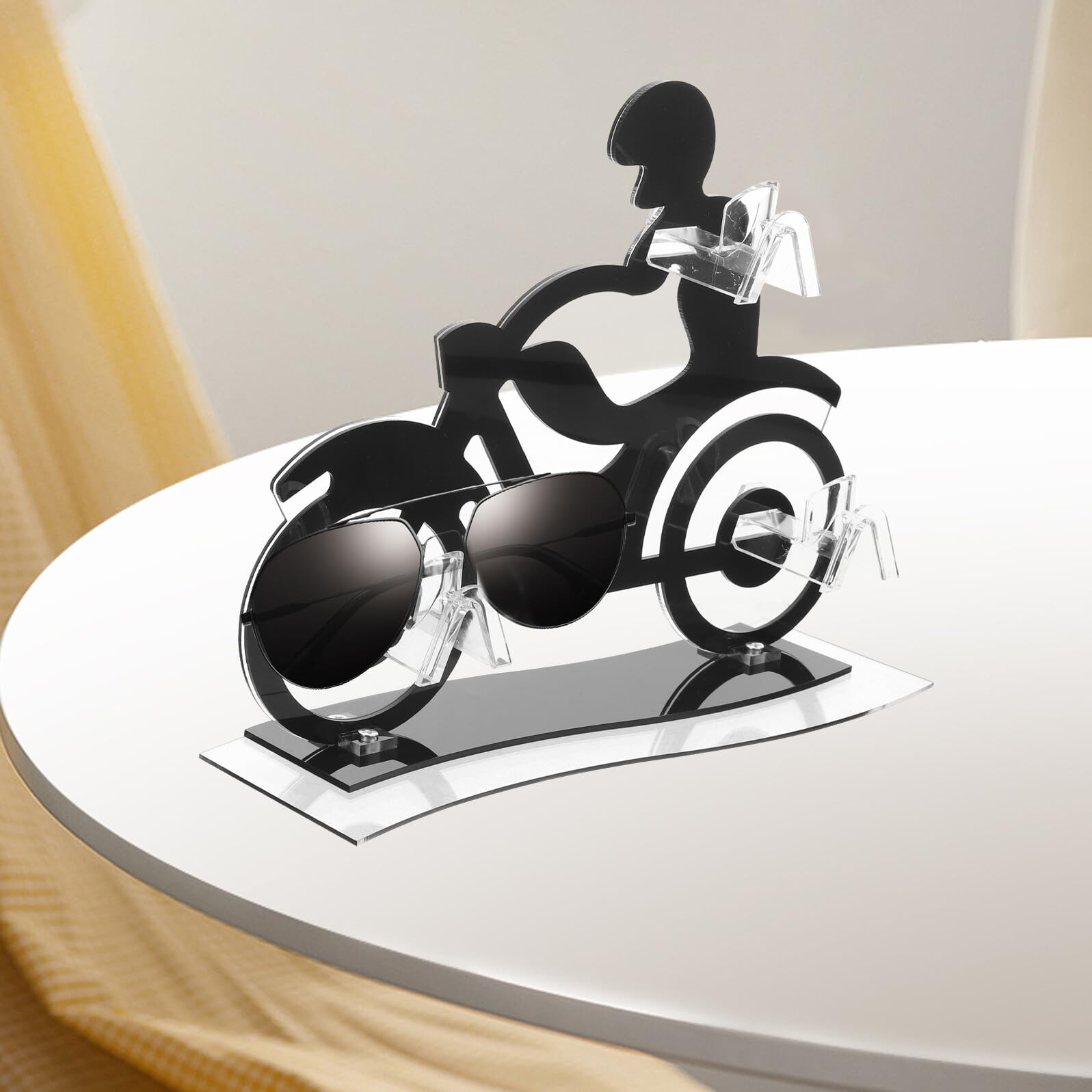 Soporte Acrílico para Gafas de Sol con Diseño de Motocicleta Organizador de Gafas de Escritorio para Exhibición y Almacenamiento Soporte Estable Casa o Tienda