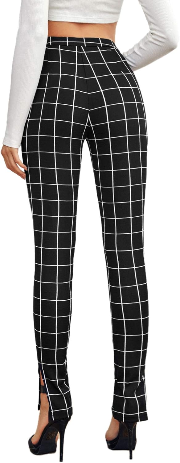 SweatyRocks Women's Casual Dress Pants Stretchy High Waisted Skinny Work Office Leggings - Image 2