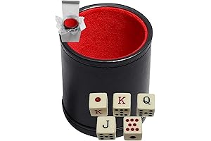 Langur Burja Dice: Cyber-Deals Set of Dice Cup Black PU Leather with...