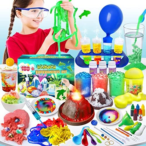 UNGLINGA 100+ Science Lab Experiments Kit for Kids Age 4-6-8-12-14, STEM Activities Educational Scientist Toys Gifts Chemistry Set, Magic Sand, Gemstone Dig, Volcano, Glowing Worms, Fizzy Reaction