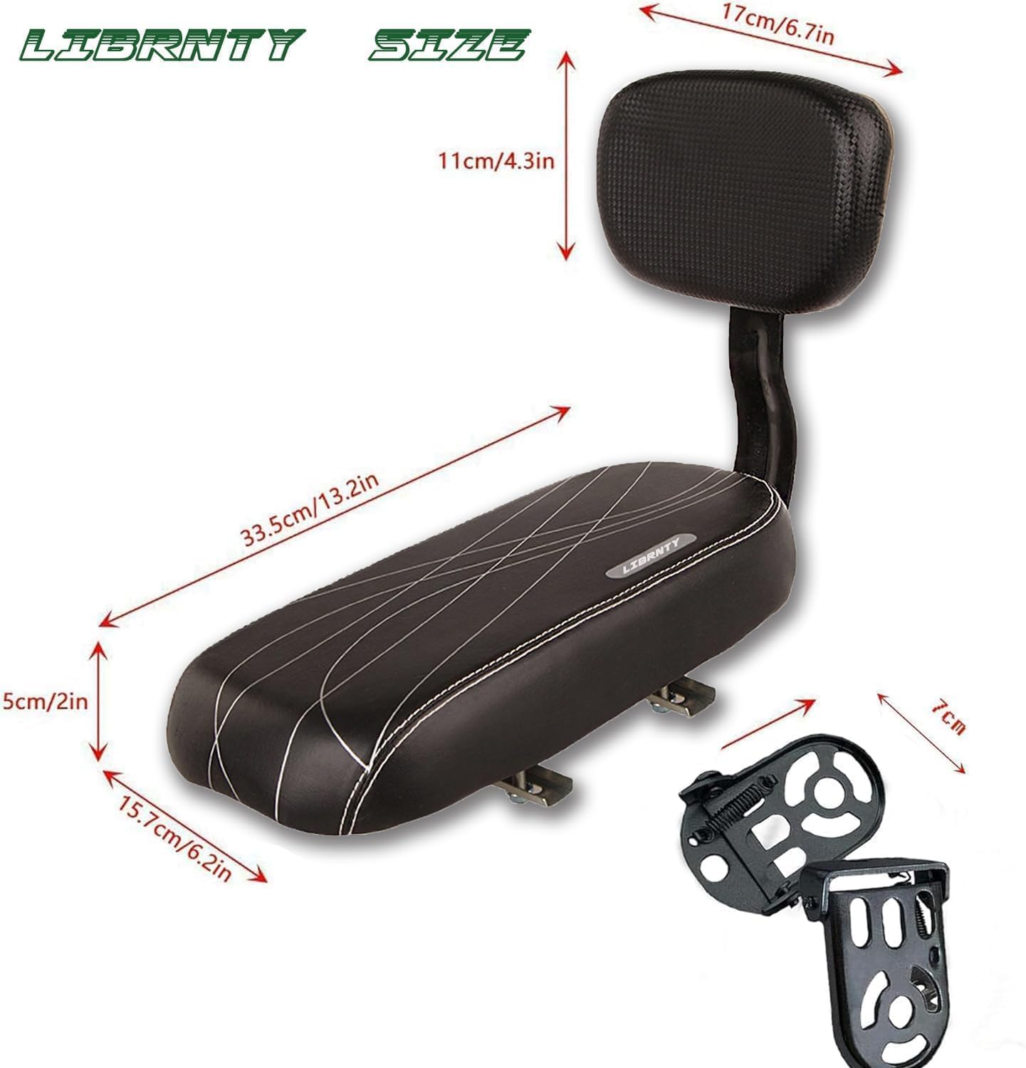 Seggiolino Bici Posteriore per Bambini,Posteriore Sedile Cuscino,Pedalini Bicicletta Posteriori,Cuscino Bracciolo poggiapiedi Set per Ragazza Donna Uomo Bambino