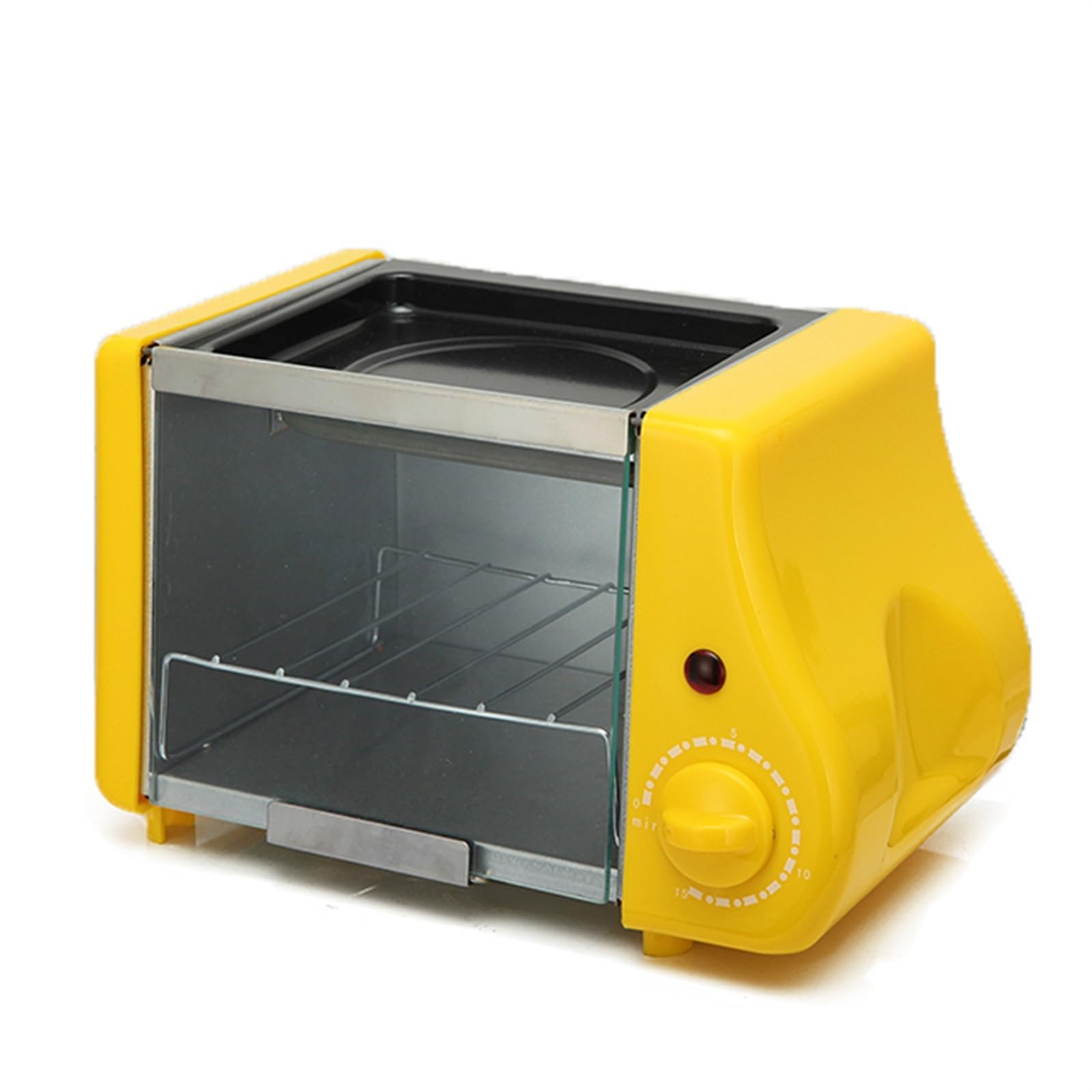 Multifunzione Mini Elettrico Cottura da Forno Forno Arrosto Grill Uova Fritte Frittata Padella Colazione Macchina for Il Pane Tostapane(Yellow)