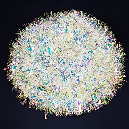 20Ft/6M Christmas Tinsel Garland Iridescent Metallic Hanging Garland For Christmas Tree Fireplace Mantle Home Decoration #TOP3