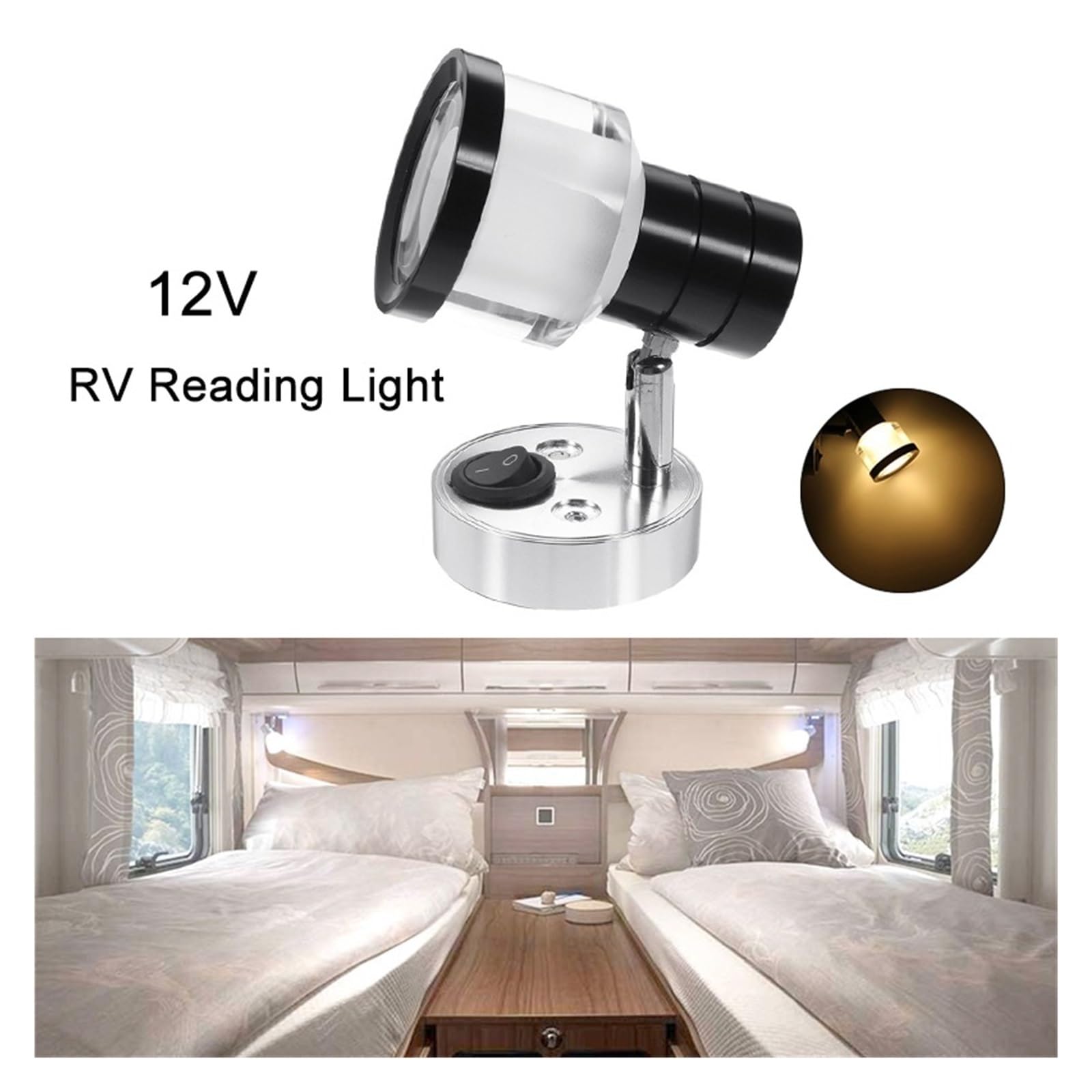 Lampa LED Do Kampera 12 V, Wewnętrzna Lampka Czytania, Oświetlenie Punktowe Ścienne, Przyczepy Kempingowej, Łodzi Wspaniałe oświetlenie LED