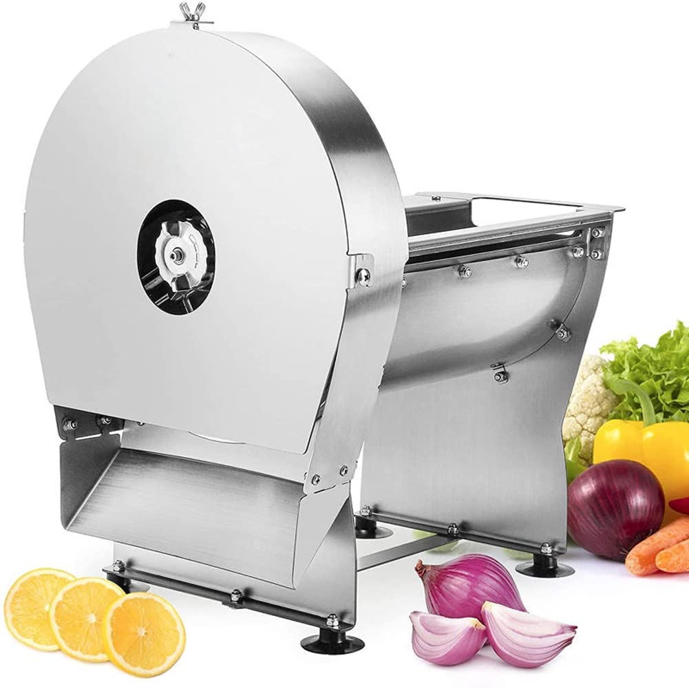 Affettatrice elettrica per Verdure, affettatrice Professionale per pomodori, affettatrice per Frutta Regolabile da 0 a 10 mm in Acciaio Inossidabile per Limoni, Pat,