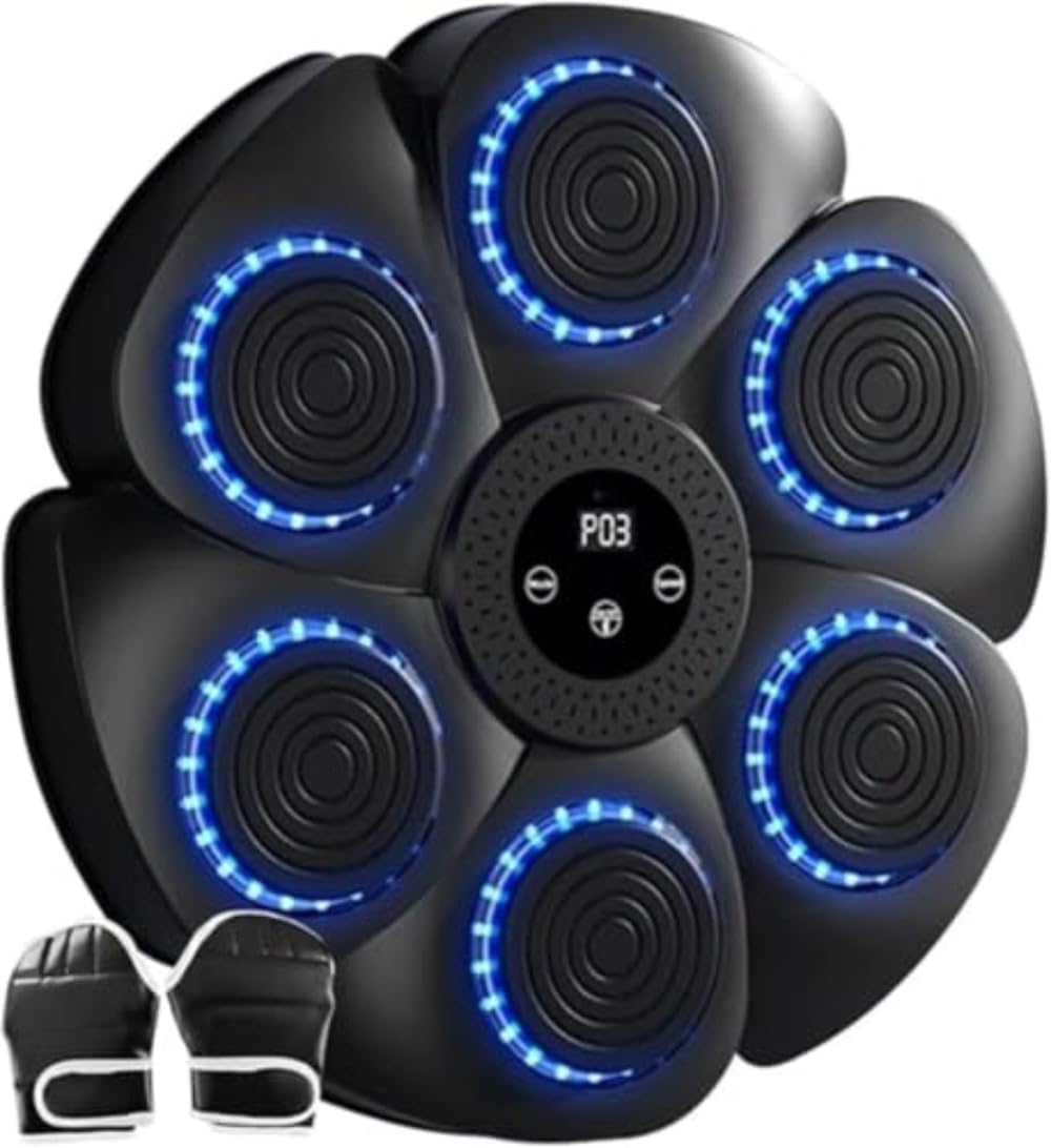 Music Boxing Machine, Bluetooth Compatible, Light Included, Smartphone Connection, Smart Rhythm, Wall Mounted, 15.7 inches (40 cm) Punching Bag, For Home Practice, Beginners
