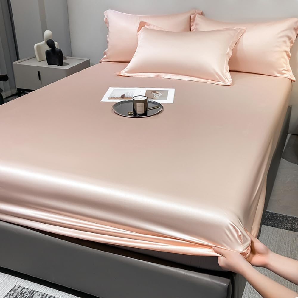Matratzenschoner, Spannbettlaken Mit Rundum Gummizug – Atmungsaktiver, Weicher Und Hautfreundlicher Doppel,King Matratzenbezug In Hotelqualität-Gray-2||120 * 200cm(3-Piece Set)