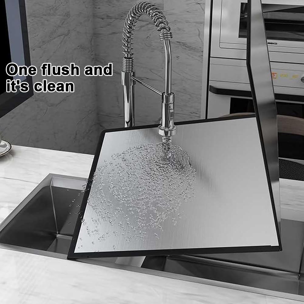Paraspruzzi Antigrasso su 4 Lati, Deflettore Antiaderente in Acciaio Inox Antiolio, Pieghevole, Protezione per Lo Schermo del Fornello da Cucina,B h30*l40*d40cm