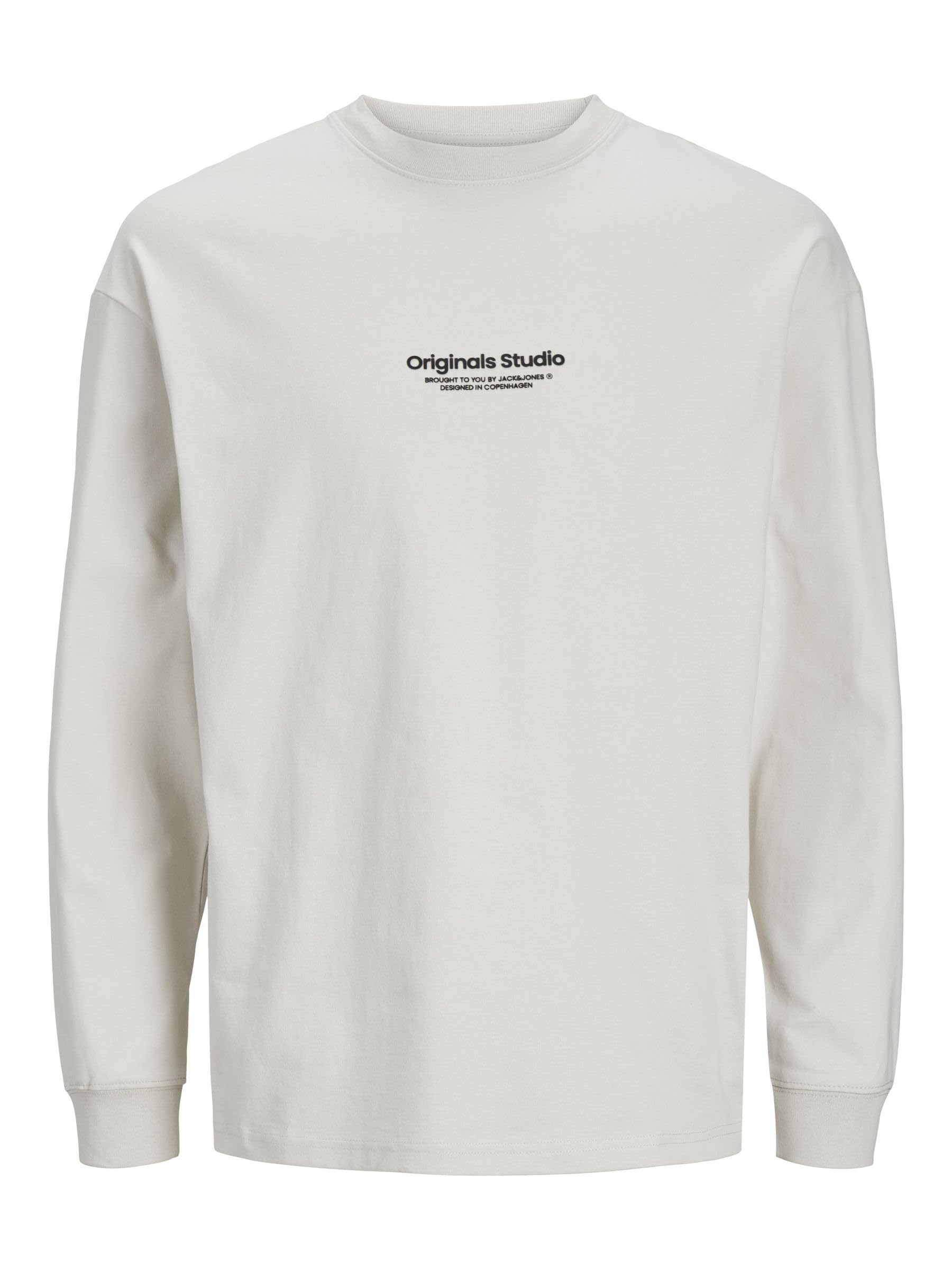 JACK & JONES JORVESTERBRO Tee LS Crew Neck, Moonbeam, S