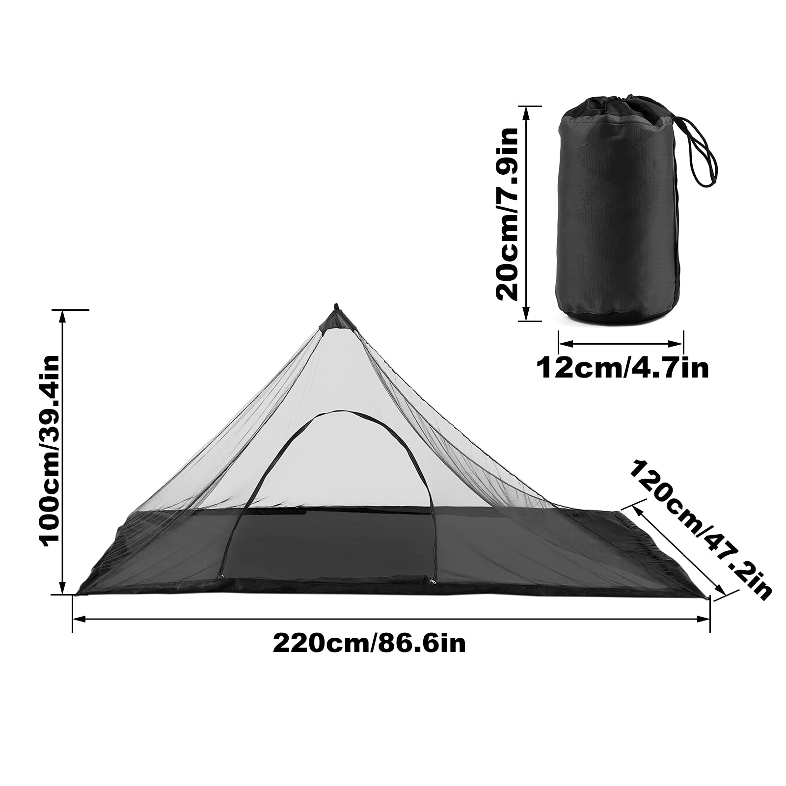 Lixada Campingzelt mit Moskitonetz, mit Tragetasche, wasserdicht, Netzzelt, Outdoor-Zelt, Zelt für Wandern, Camping, Angeln
