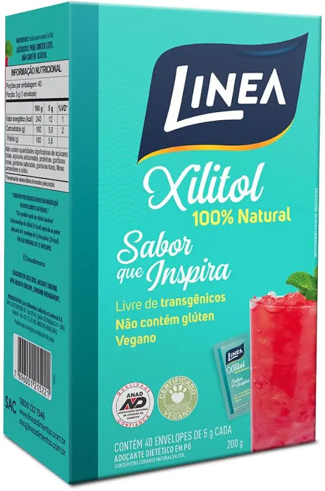 Linea Adoçante em Pó Xilitol com 40 Sachês