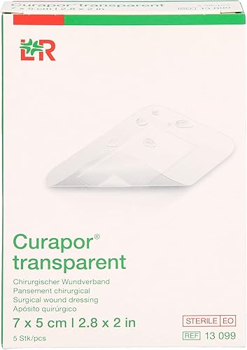 Curapor transparent steril 7 x 5 cm Chirurgischer Wundverband, 5 pc Pansement