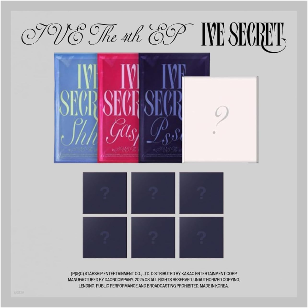 IVE IVE SECRET 4th EP Album with Tracking Sealed (3 Ver Set(1Standard+LOVED IVE+1Digipack)) + extra photocards