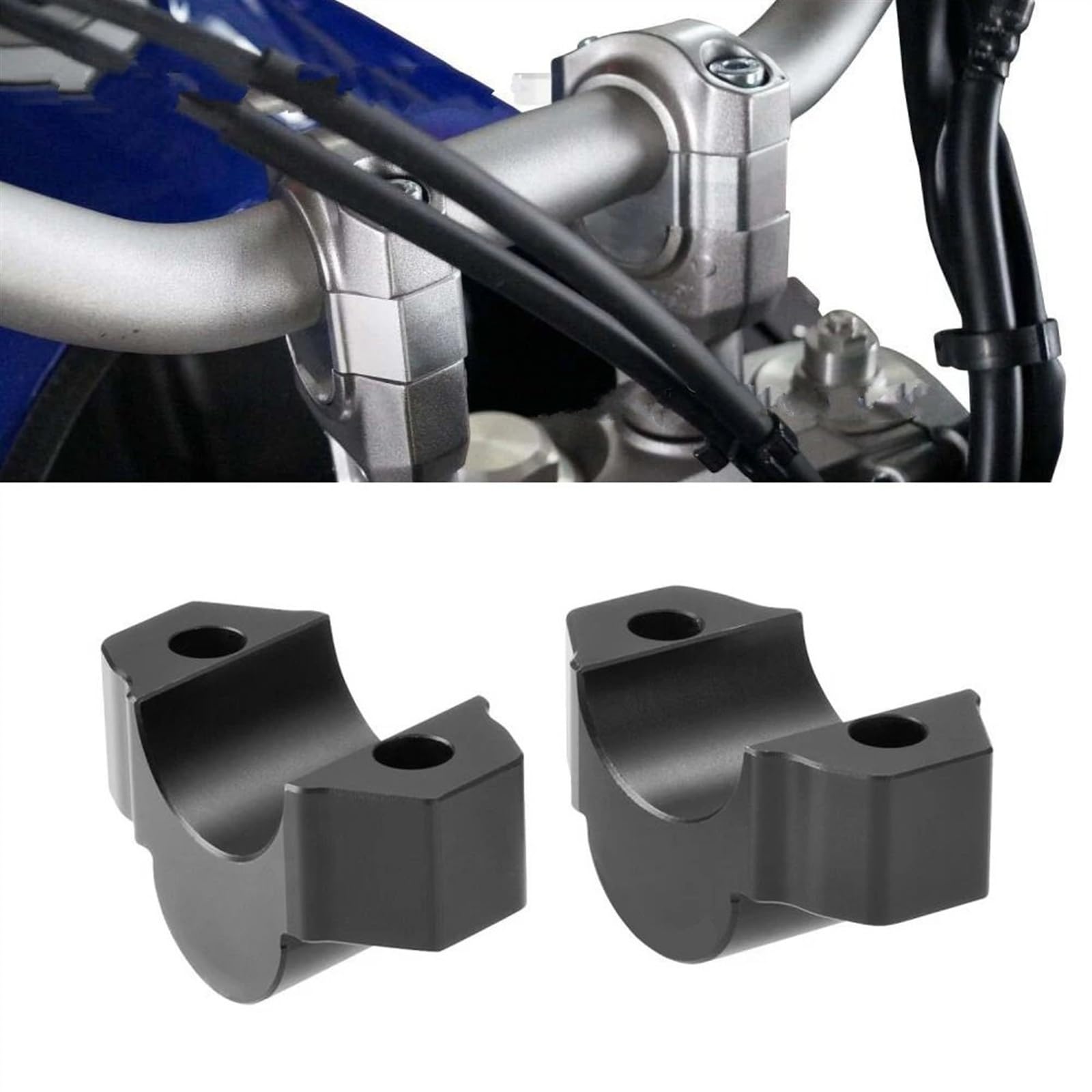 Para MT-09 Para MT09 Para MT 09 2013-2020 Para XSR 900 Para XSR900 2015- Elevador de barra de manillar de motocicleta Motocicleta Manillar Elevador (Color : Plata)