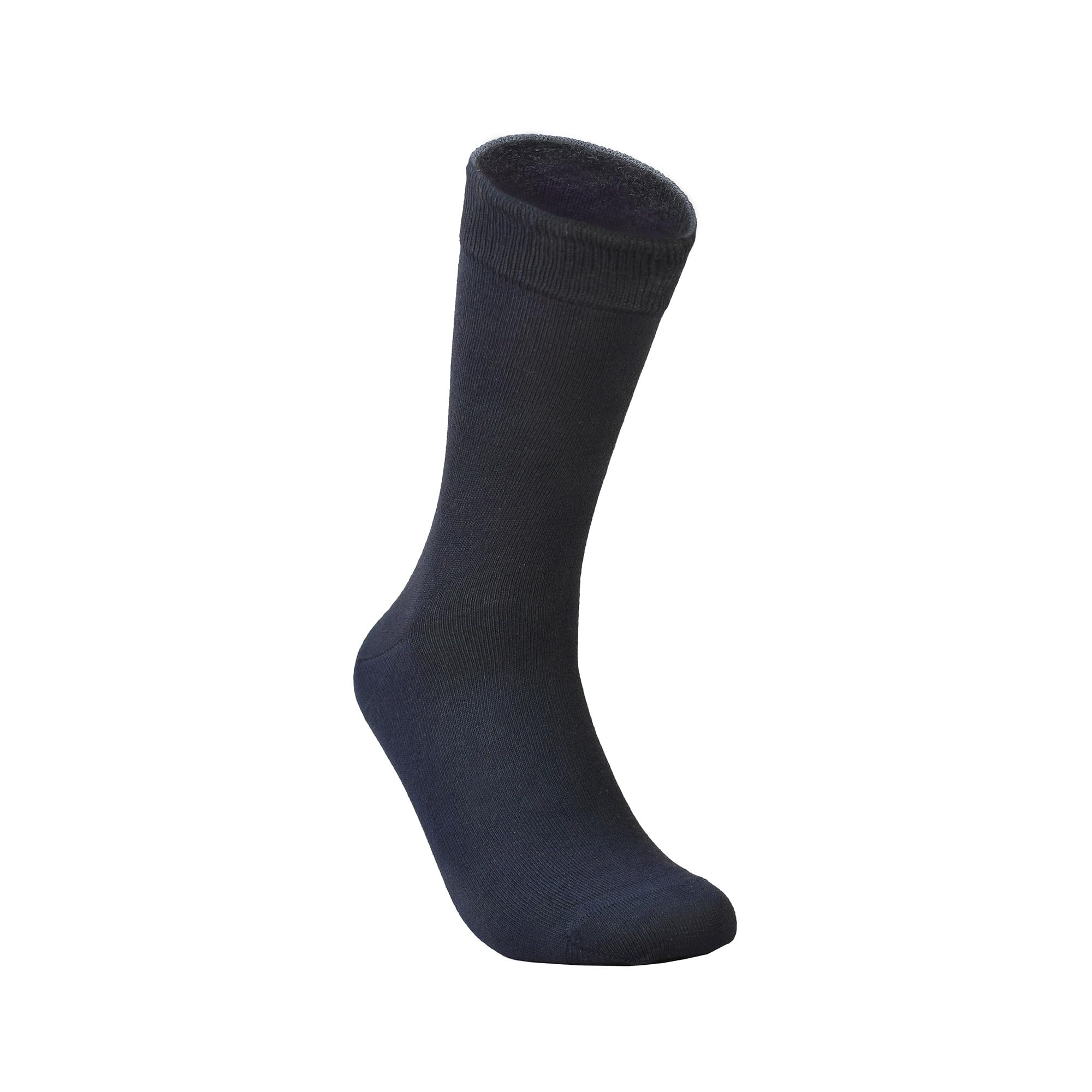 SyounaaMen's Black Socks – Infrared CELLIANT Technology, Crew/Calf Length, Free Size, Soft Formal Socks for Office Wear, Travel, Diabetes Care