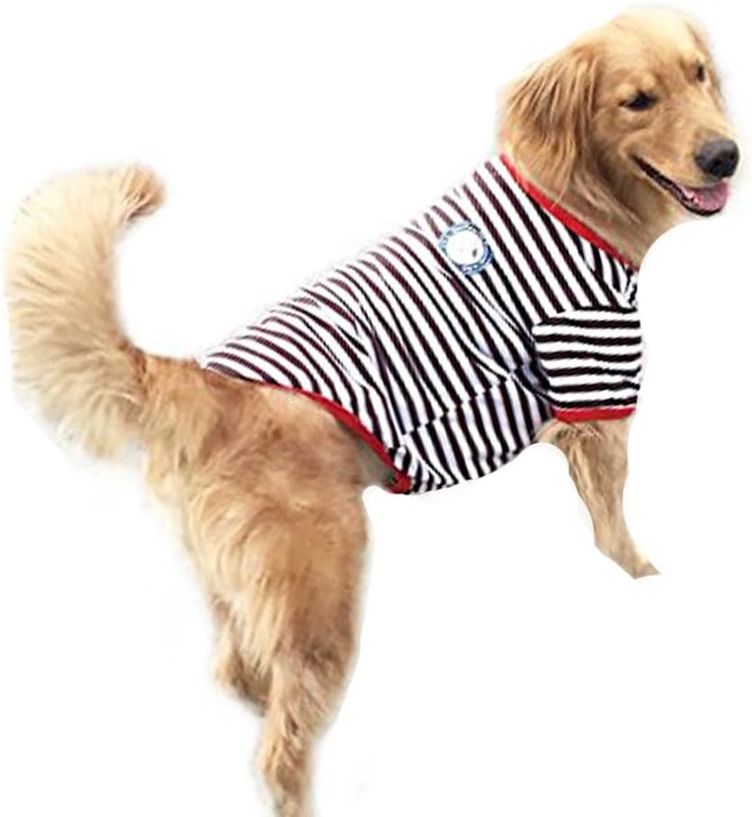 DUPET Dog T Shirt Puppy Pet Dog Clothes with Classic Vest T-shirt Striped Doggy Clothes T Shirt Dog Cat Clothes for Small Medium Large Dogs Shirt