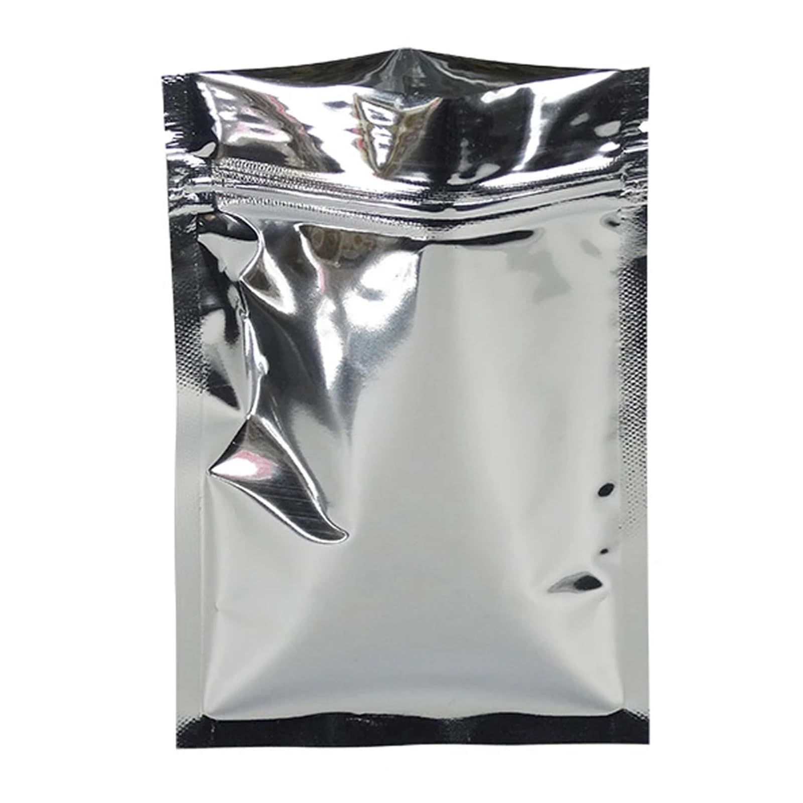 woreczek strunowy, 100 szt. Srebrne torebki z folii Mylar Zip Lock samoprzylepnym zamknięciem, płaskie woreczki nacięciem do żywności, kawy mielonej, herbaty, cukierków(10x15cm)
