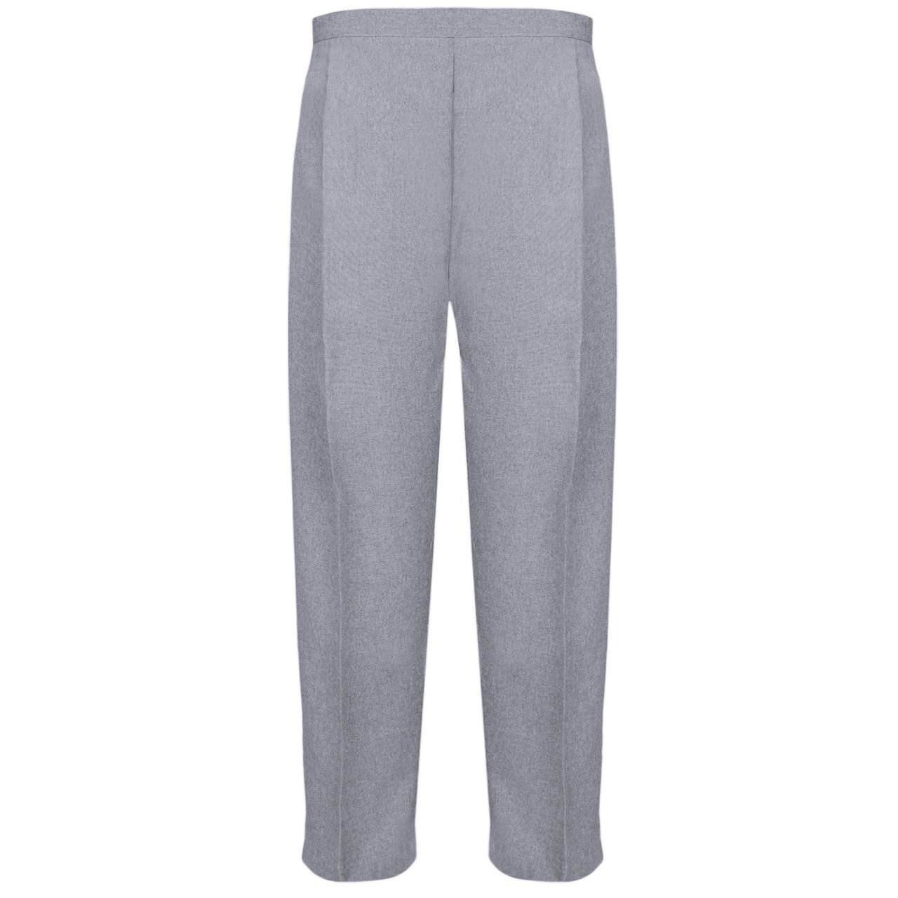 Myshoestore Women's Light Grey Half Elasticated Trouser Stretch Waist Casual Office Work Formal Trousers Pants With Pockets Plus Big Size(,Uk 24/25 Inch Inside Leg)