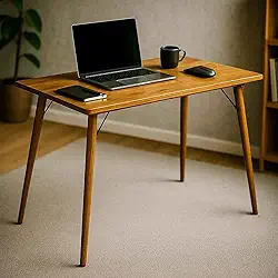 Mesa Escrivaninha Quarto Escritório Madeira Maciça Montável (Natural)