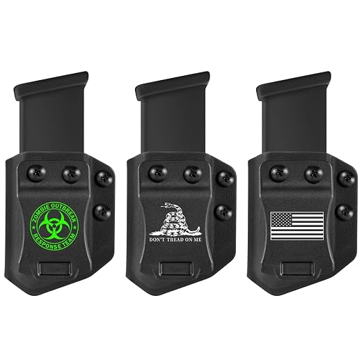 3-Packs Universal Mag Carrier IWB/OWB Magazine Holster for 9mm/.40 Double Stack Magazines
