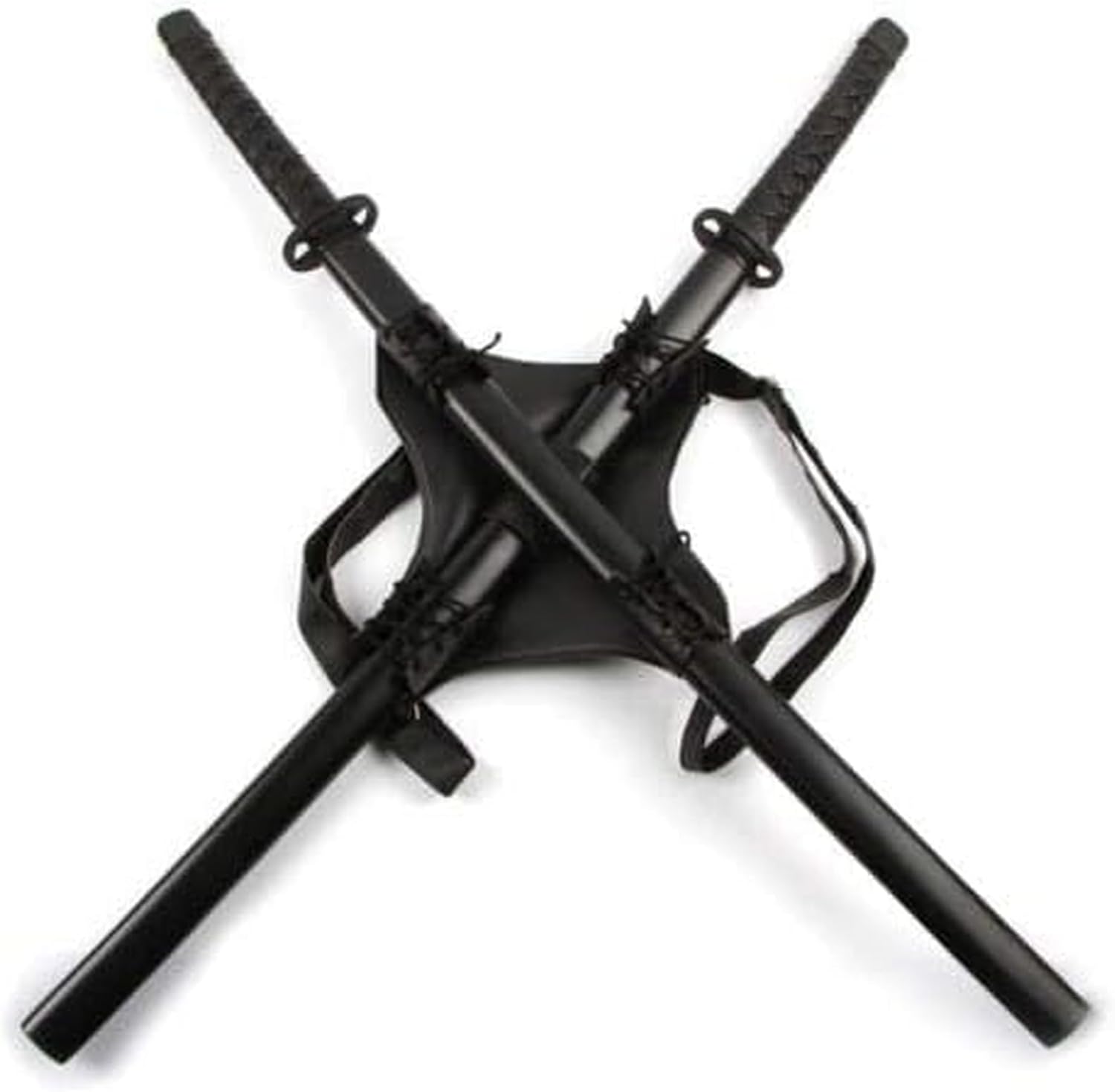 Sword Back Holster, 2 Light up Swords with Clanging Sound, Black Leather Ninja Hero Sheath, Weapons Holder for Anime Halloween Costume- Warrior Cosplay - Complete with Balaclava, (Ninja Mask) - Image 3