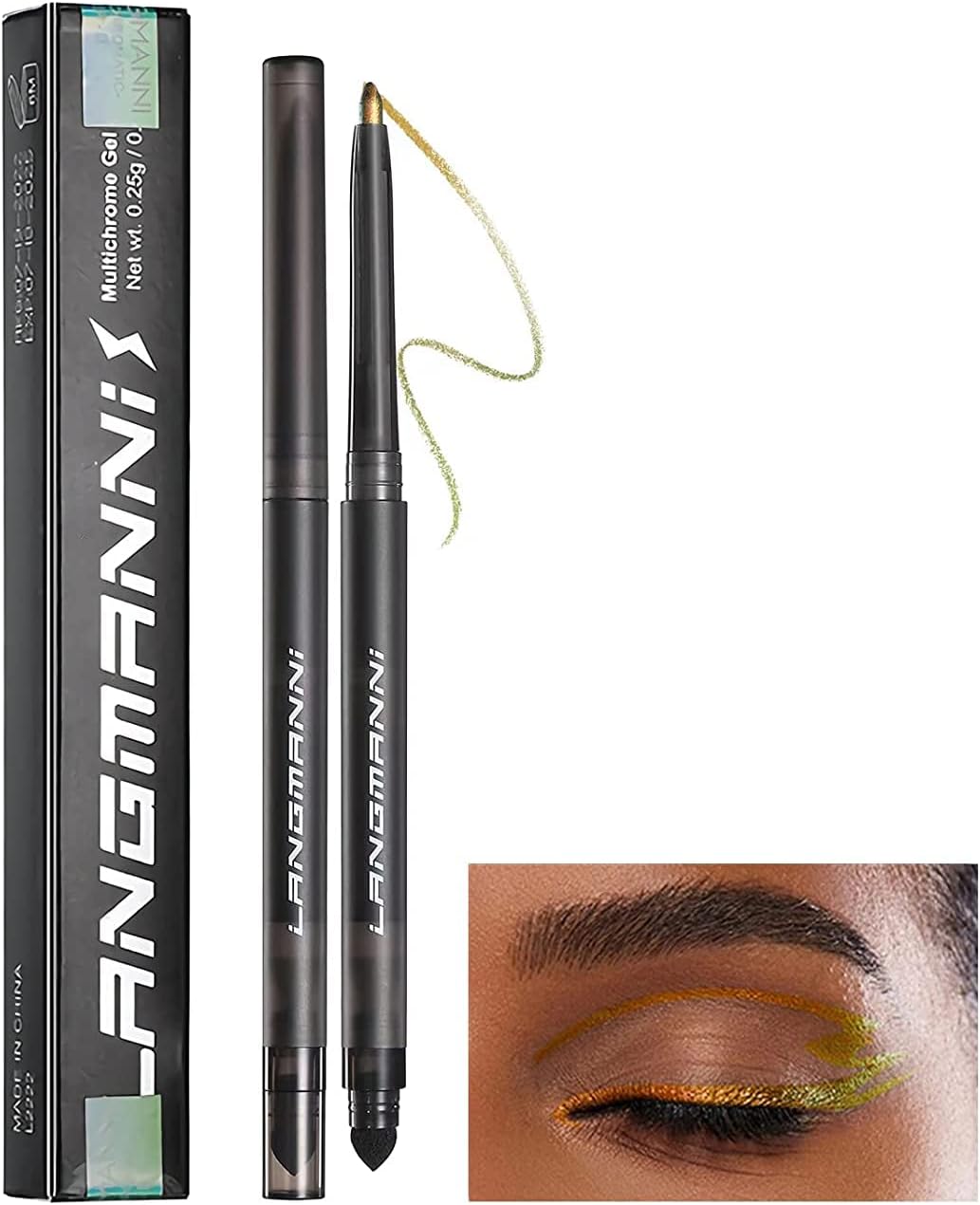 BAISEN DIARY Multi Chameleon Eyeliner Pencil Creamy retractable Liner Pen Color Shift Eye Liner Long lasting Waterproof Light Changing Eyeliner Multi-Chrome Makeup (EMBER)