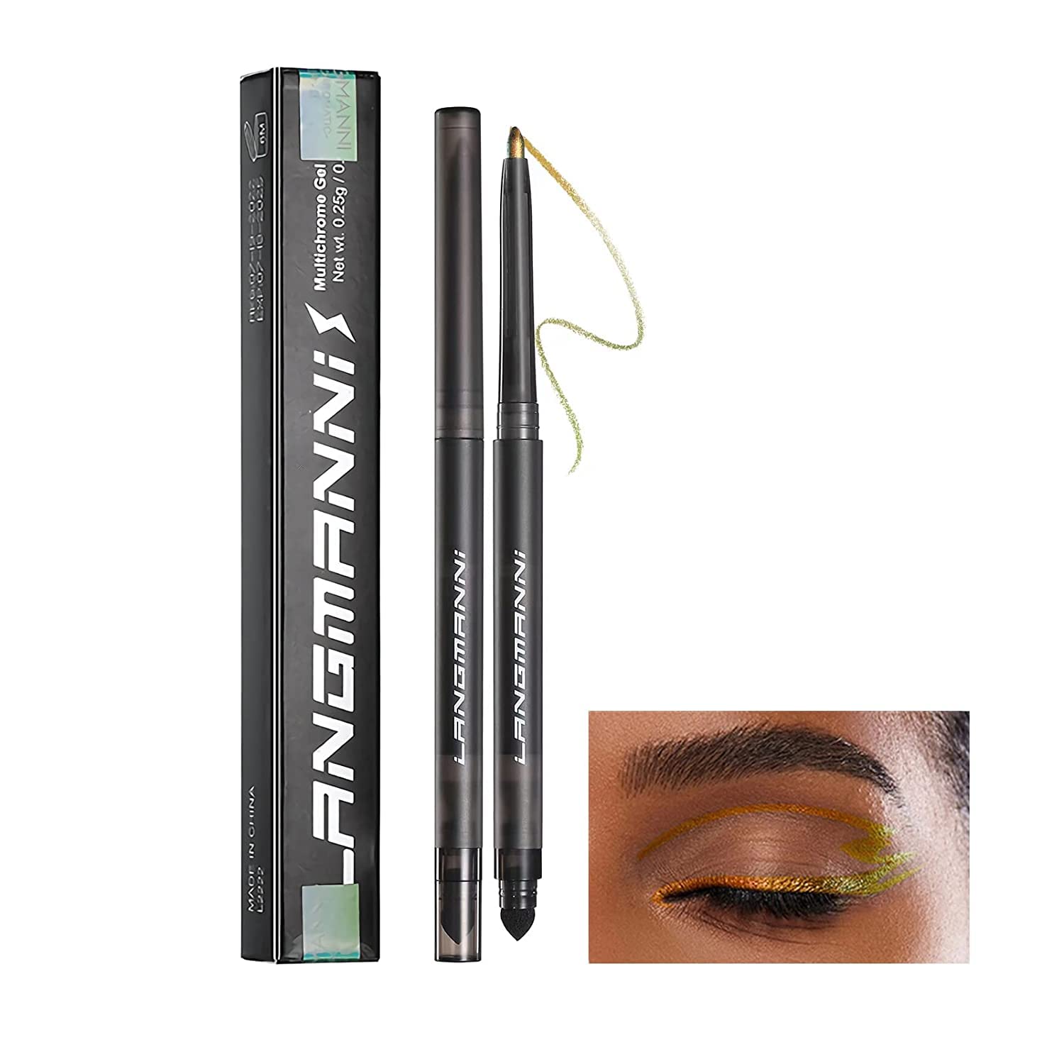 BAISEN DIARY Multi Chameleon Eyeliner Pencil Creamy retractable Liner Pen Color Shift Eye Liner Long lasting Waterproof Light Changing Eyeliner Multi-Chrome Makeup (EMBER)