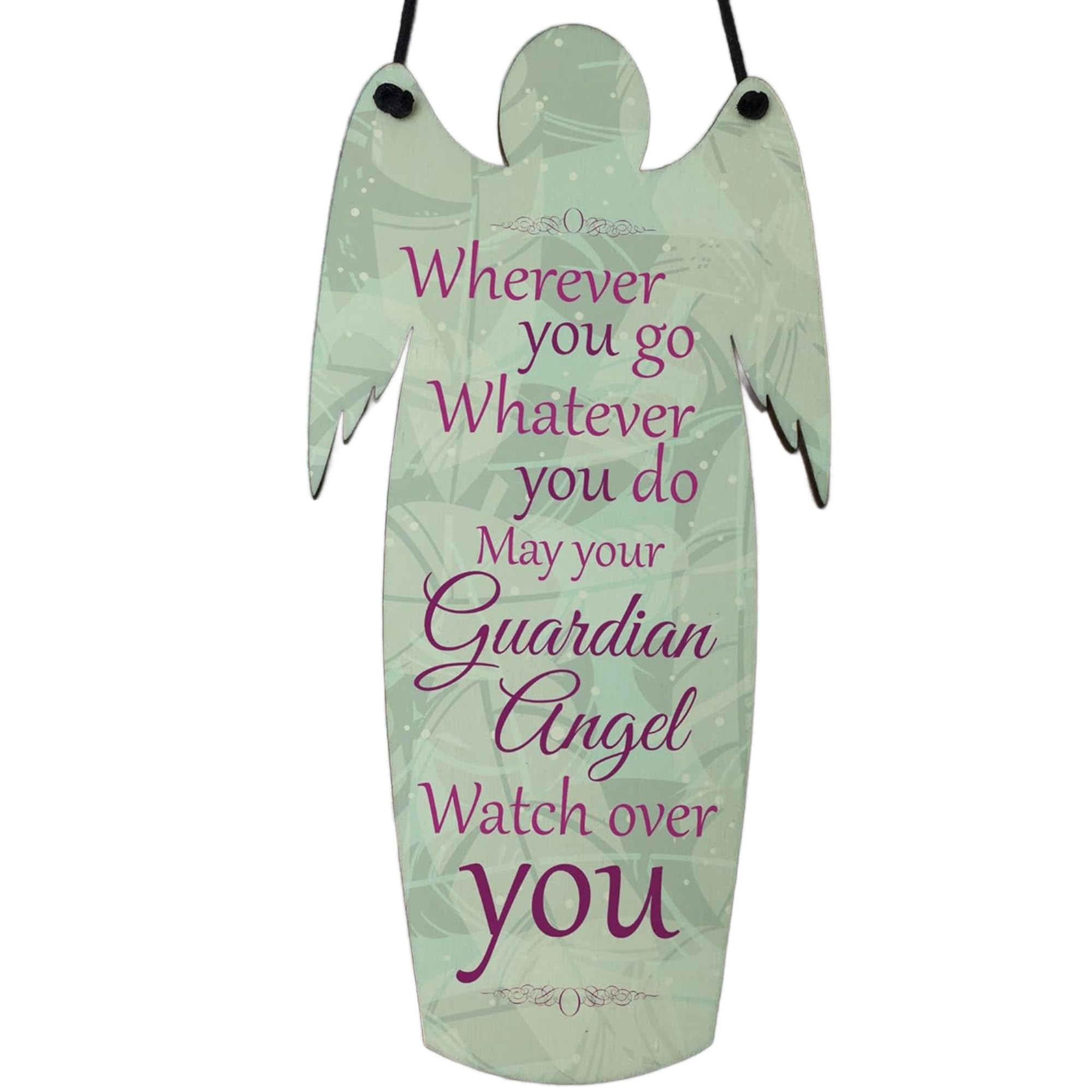 Red Ocean Guardian Angel Grave Hanging Wood Angel Plaque Loving Memory Family Mum Dad Nan Bereavement Gift