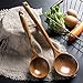 2 Pcs Wooden Spoon Ladle for Cooking Spoons Best Non Toxic Kitchen Tools -14 inch Long Kitchen Cooking Utensil & 11 inch Best Wood Spoons Large Deep Ladle Serving Spoons Soup Ladles Set