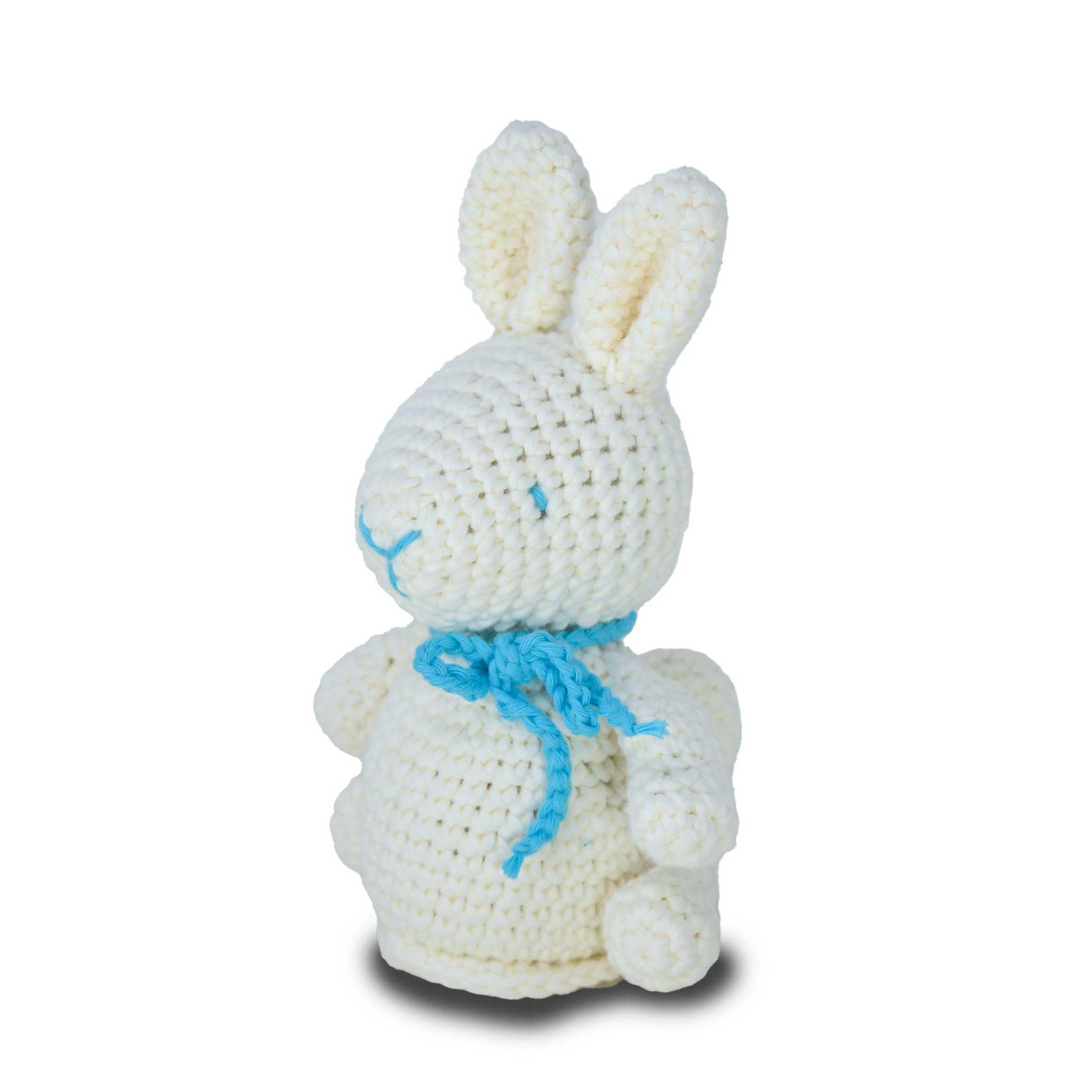 KNITTY CRITTERS – Easter – Blue Chocolate Bunny| Beginner-Friendly Crochet Craft Kit with Recycled Yarn