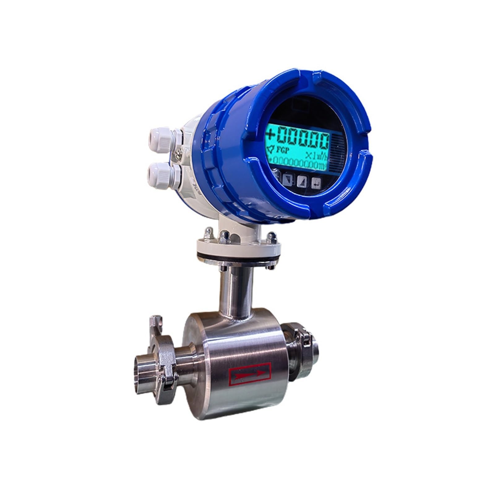 Electromagnetic Flow Meter, High Precision Electromagnetic Flow Meter with Smart LCD Display - Stainless Steel PTFE Liner for Accurate Measurement(DN50)
